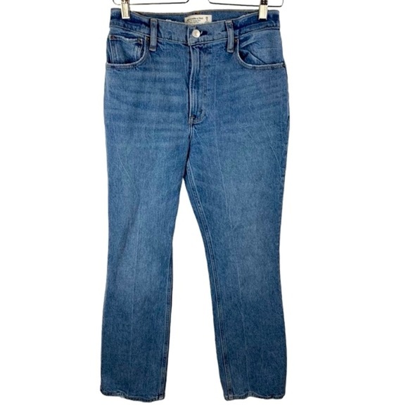 Abercrombie & Fitch sz 6S 70s Vintage Flare Ultra High Rise Medium Wash Jeans - Picture 2 of 10